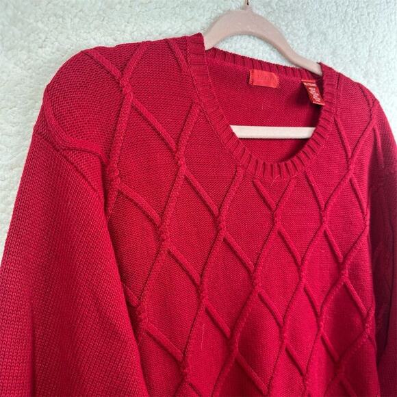 IZOD Men's Argyle Red Pullover Sweater 2XL Long Sleeve Casual - Picture 6 of 9